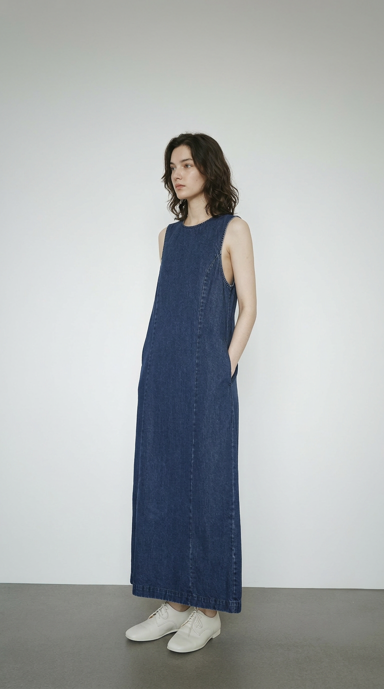 Minimalist Denim Tank Dress