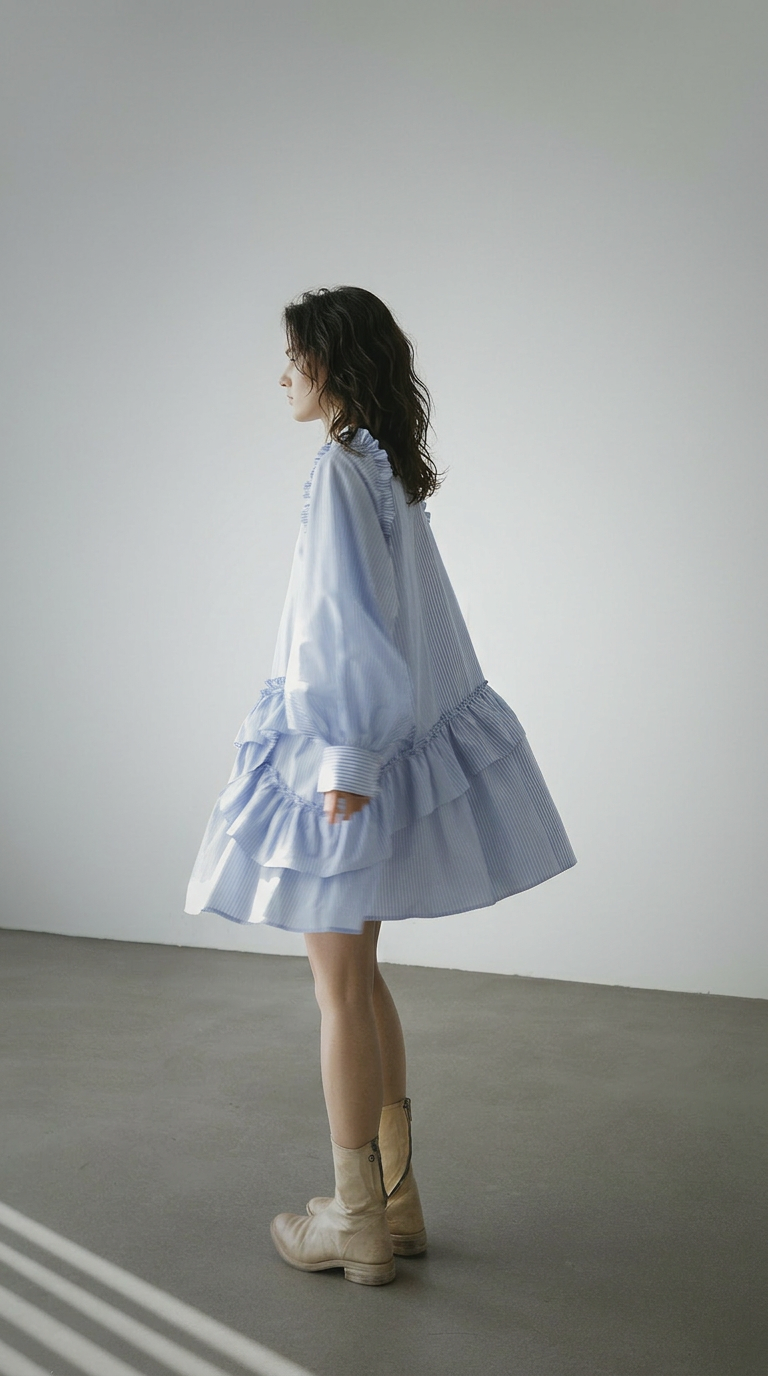 Ruffle Shirt Dress