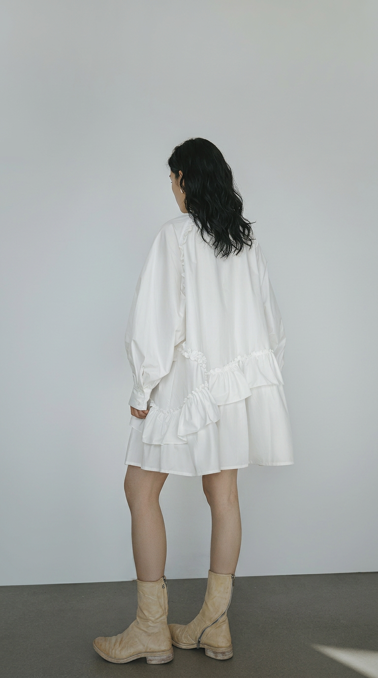 Ruffle Shirt Dress