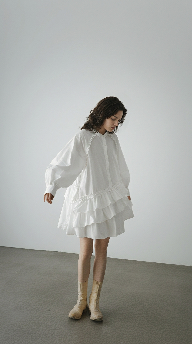 Ruffle Shirt Dress