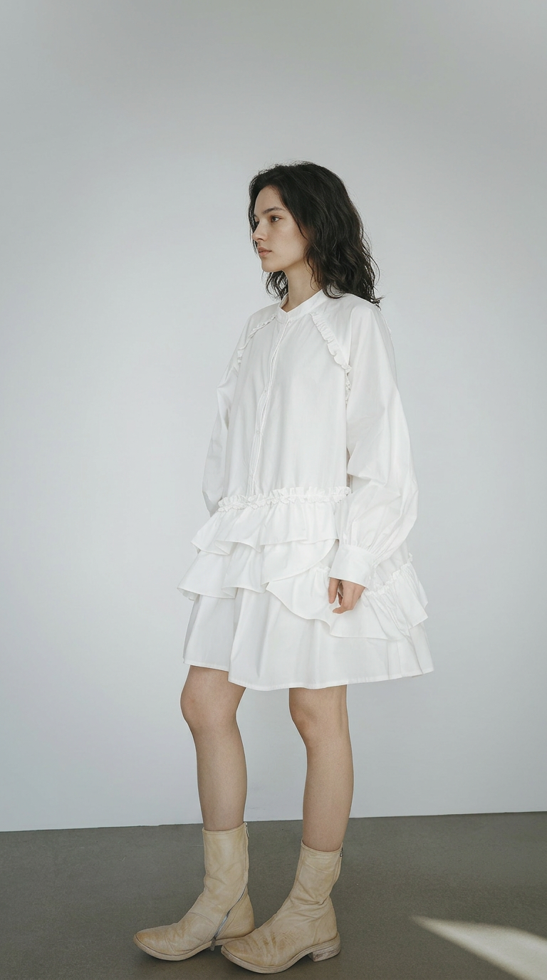 Ruffle Shirt Dress