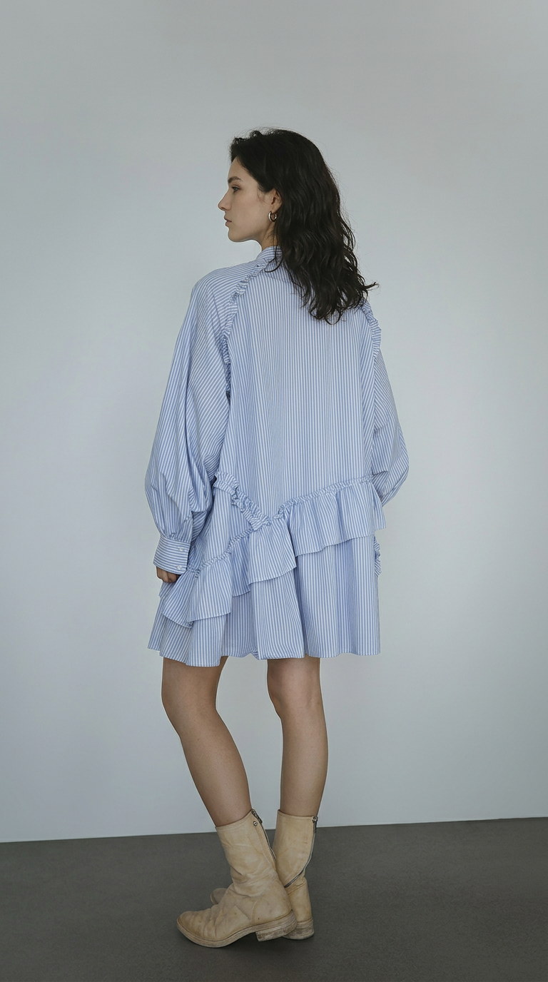 Ruffle Shirt Dress