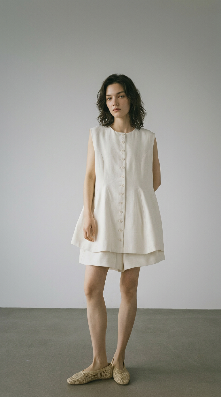 輕鬆亞麻棉背心