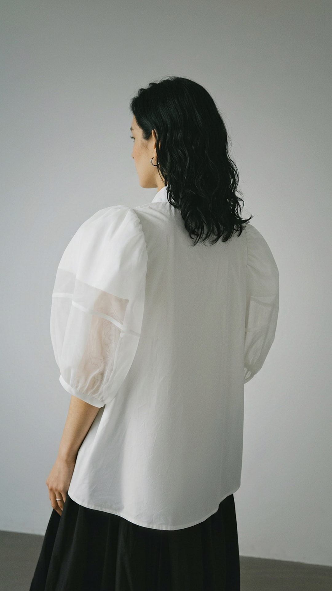 Mesh Puff Sleeve Shirt