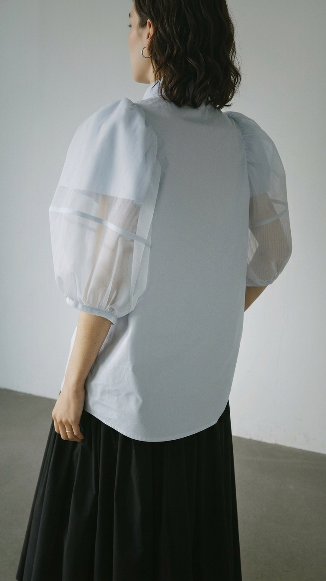 Mesh Puff Sleeve Shirt