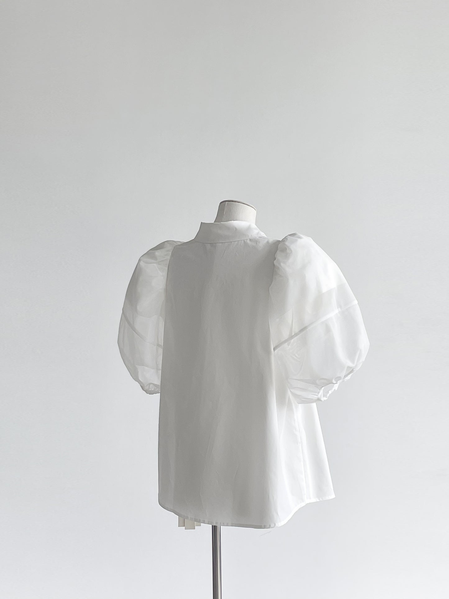 Mesh Puff Sleeve Shirt