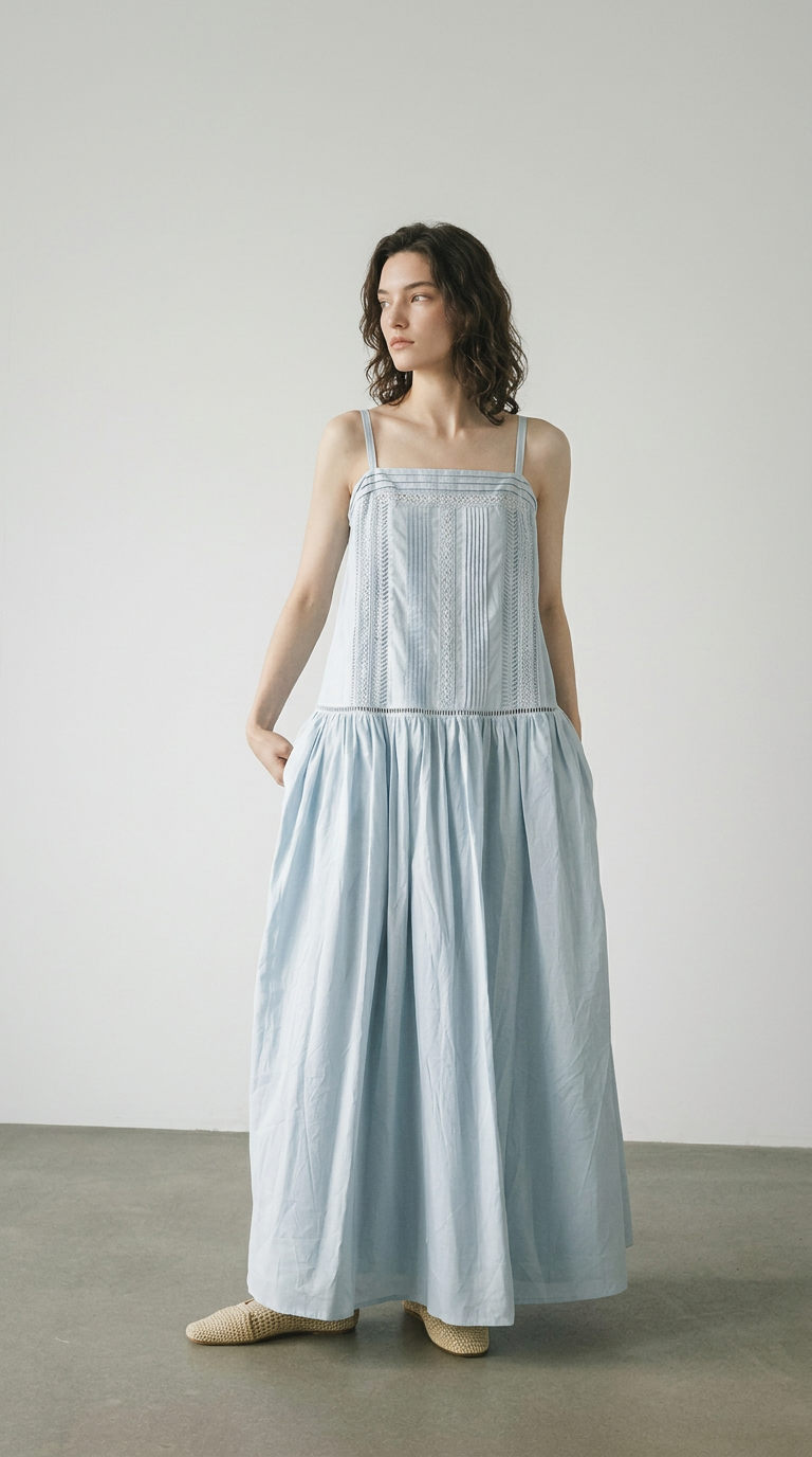 Embroidered Cami Dress
