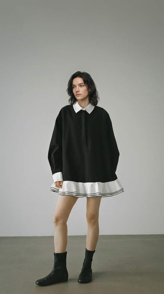 Vintage Contrast Blouse